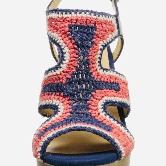 Lucky Brand Riverr Crochet Wedge Sandals 7.5 - Picture 2 of 8